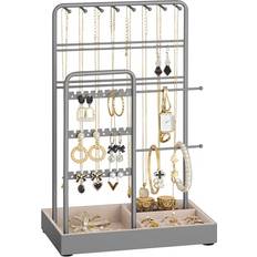 Jewellery Stands Songmics Jewellery Stand With Velvet Tray - Dove Grey