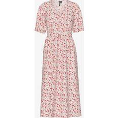 Pieces Klänning PcTala SS Midi Dress Noos BC - Vit