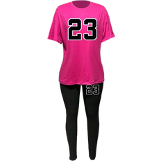 Shein Summer Women Casual Digital Printed Round Neck Short Sleeve TShirt And Leggings Set Multicolor L,M,S,XL,XS,XXL