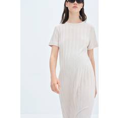 H&M Beige MAMA Ribbed Dress Size M