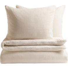 H&M Dubbelt Påslakanset Muslin 240x220 50x60 Påslakan Beige (220x240cm)
