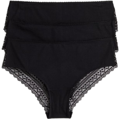 H&M Cotton Lace Hipster Briefs - Black