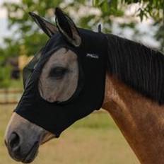 Fly Veil For Horses In Stretchy Lycra - Noir