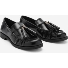 Mango Shoes Mango Women's Leather Tassel Loafers - Black