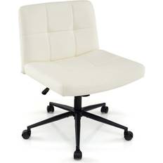 Arbetsstol Med Bred 360° Roterande Konstläder Kontorsstol 87cm