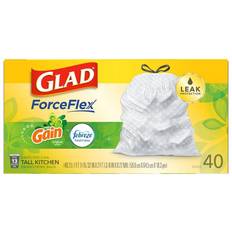Glad ForceFlex Tall Kitchen Trash Bags, 13 Drawstring, Gain 13gal