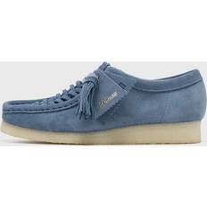 Blue - Women Moccasins Clarks Wallabee Weave Standard Fit - Blue