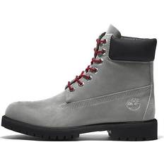 Grey Lace Boots Timberland Premium 6 Inch Boots - Grey Nubuck - Red
