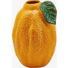 Vas citron EDG Chakra Citron Med Löv 30 cm Gul Vas 30cm