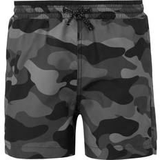 Boys - Grey Swim Shorts Regatta Childrens Kids Skander III Plain Swim Shorts - Grey/Black Camo