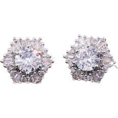 Shein Cubic Zirconia Decor Stud Earrings