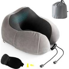 Good Nite Travel Memory Foam Grey Neck Pillow Grey