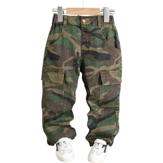 Shein Boys Straight Leg Casual Camouflage Denim Jeans