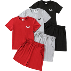 Shein Young Boy Summer New Arrival Casual Short Sleeve MultiPiece Outfit