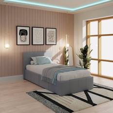 GFW Single Ottoman with Mattress - Grey Frame Bed