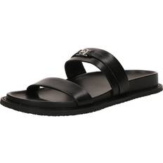 Michael Kors Sandaler Michael Kors Mandy Leather Flat Sandal - Black