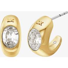 Smycken Michael Kors Precious Metal-Plated Cubic Zirconia Huggie Hoop Earrings - Gold