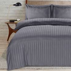 Casabella Satin Stripe Sets Bedding Duvet Cover Grey