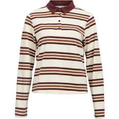 Brun - Dame Polotrøjer Object Stribet Langærmet Polo