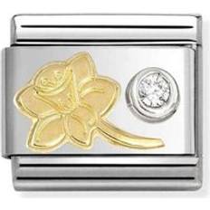 Smycken Nomination Classic Gold Narcissus Crystal Charm