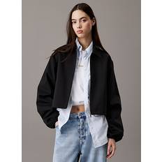 Calvin Klein Jakker Calvin Klein Soft Tech Nylon Cropped Jacket - Black