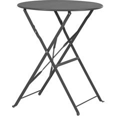 Harbour Housewares Runder Klappbarer Terrassen-Bistrotisch aus Metall 60 cm Grau