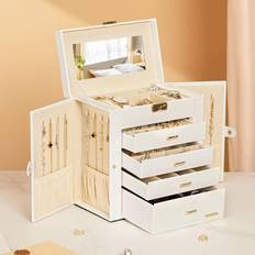 Gold Jewellery Boxes Canora Grey Jewellery Box - Gold/White