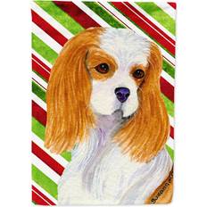 Garden & Outdoor Environment Caroline's Treasures Cavalier Spaniel Candy Cane Holiday Christmas Flag Canvas Large Multicolor