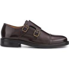 Leather Monks Jones Bootmaker Ollie Leather Monk Shoes - Brown