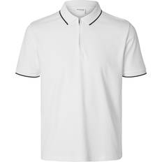 Herr - Nylon Pikétröjor Selected Kortärmad Pikétröja - Vit