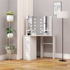 Dressing Tables on sale Brayden Studio Corner With LED 142cm H X 111cm W X 54cm D Dressing Table