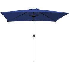 Garden & Outdoor Environment Dakota Fields 2x3M Coffee Rectangle Garden Parasol Patio Sun Shade Canopy Crank Tilt Umbrella with Base - Blue (300cm W x 200cm D)