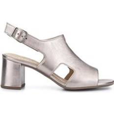 Gabor Women Heeled Sandals Gabor Smart Leather Block-Heeled Sandals - Metallic Beige