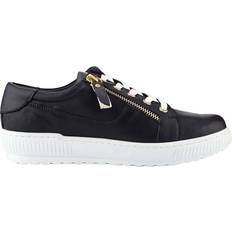 Padova Wide-Fit Leather Trainers - Navy
