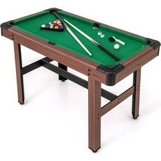Table Sports Costway 122 cm Wooden Pool Table for Kids and Adults Green