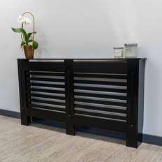 Black radiator cover Belfry Heating Cassiopeia Wall-Mounted Black Radiator Cover 81.5cm H X 152cm W X 19cm D
