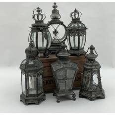 Grey Lanterns Marlow Home Co. 6 PieceMetal Set 40cm H x 15cm W x 15cm D Lantern