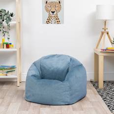 icon Kids Mini Milano Velvet Bean Bag Chair Mineral Blue Medium Small