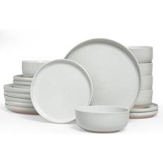 6 piece dinner set Ebern Designs 18 Piece Stoneware Dinnerware Service for 6 White Dinner Set
