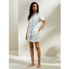 Nylon Pyjamas LilySilk Silk Short Pyjamas - Light Blue Print