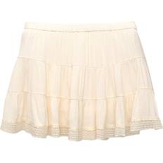 Natural - Women Skirts Pull&Bear Lace Detail Tiered Mini Skirt Co-Ord - Ecru
