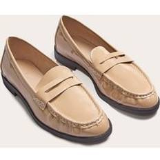 Low Shoes PrettyLittleThing Mocha Leather Round Toe Loafer - Brown