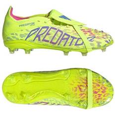 Yellow Sport Shoes adidas Predator Elite Fold-Over Tongue Firm Ground Boots - Lucid Lemon/Lucid Pink/Blue Fusion
