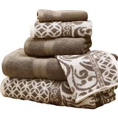 Textiles Lark Manor 6-Piece Reversible Yarn Dyed Jacquard Set - Towel Brown