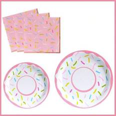 Shein Donut Disposable Paper Plates And Napkins Set