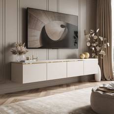 Hängendes RTV-Möbel Celine Kaschmir 200 cm mit LED-Beleuchtung