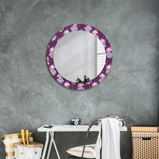 Pink Wall Mirrors East Urban Home Huldar Round Glass Framed Mounted Accent 70cm H x 70cm W x 0.8cm D Wall Mirror