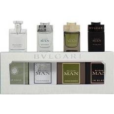Bvlgari Miniatures For Him Gift Set 5ml Pour Homme Eau De Toilette 5ml Man Rain Essence Eau De Parfum 5ml Man In Black