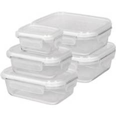 Harbour Housewares 5pc Glass Storage Set with Lids Food Container