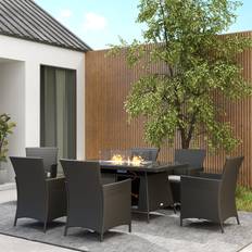 Brayden Studio Rattan Black 6 Patio Dining Set